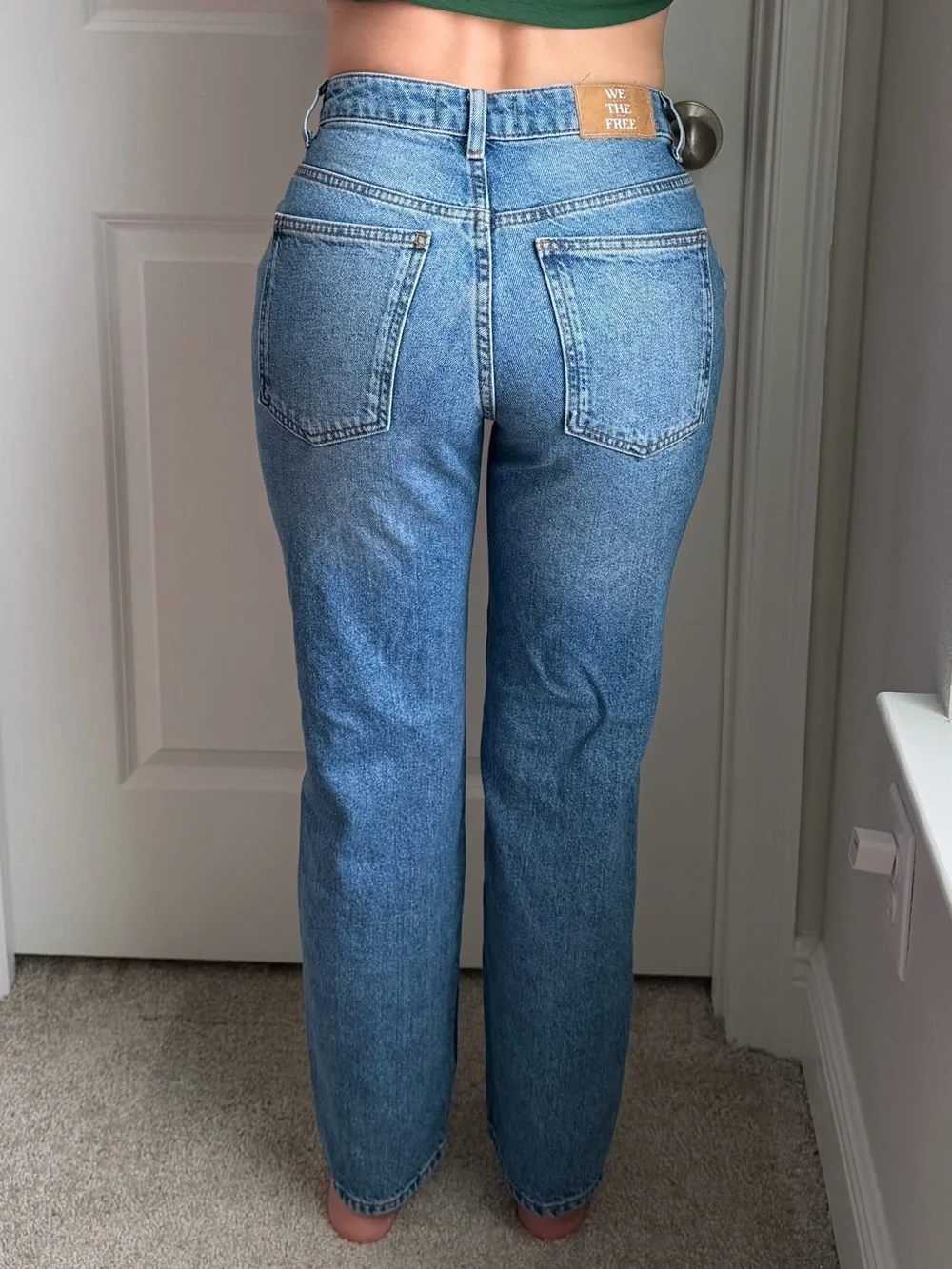 FREE PEOPLE The Pacifica High Rise Slim Straight Leg Jeans
